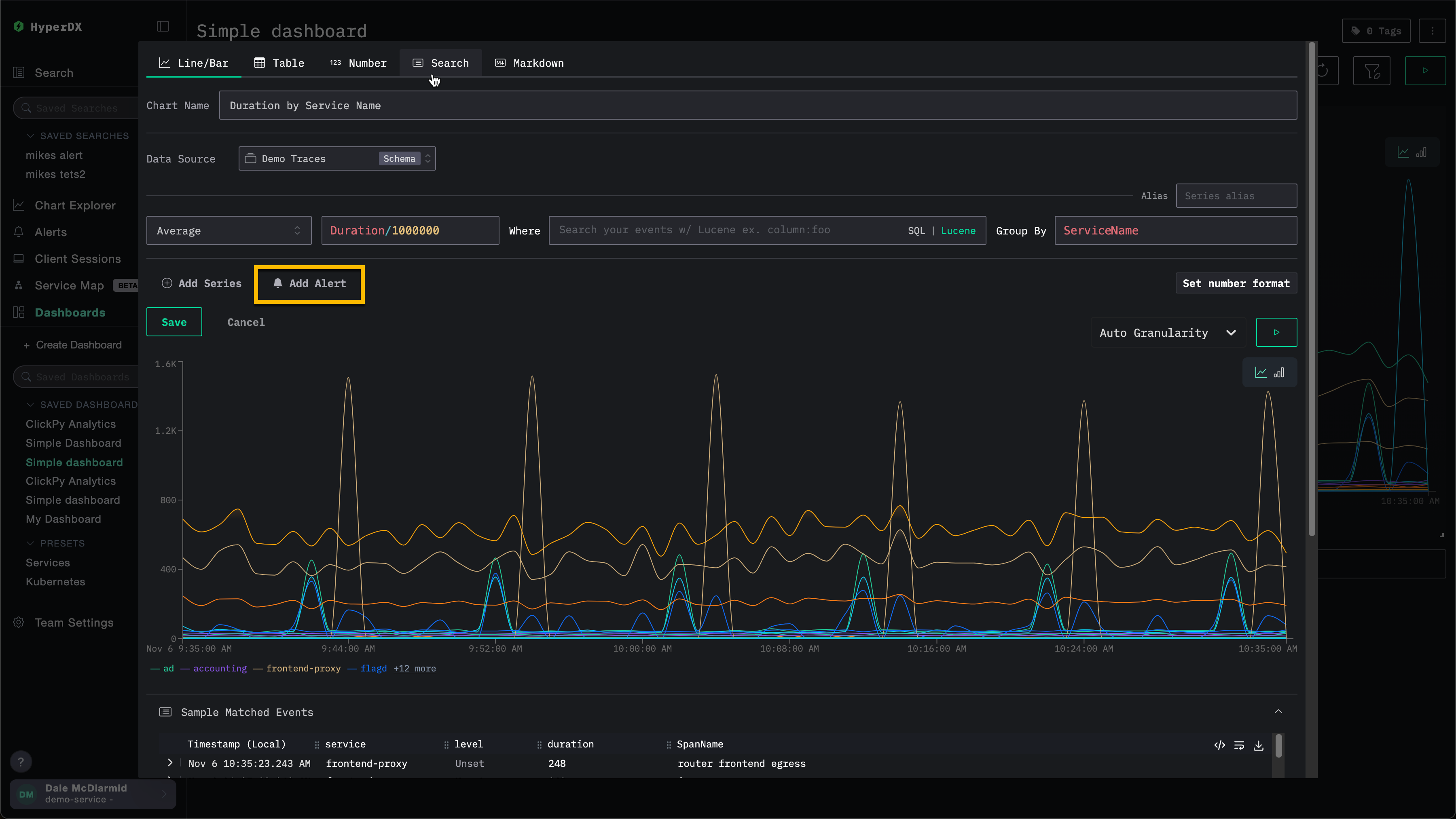 Добавить оповеще�ние к графику